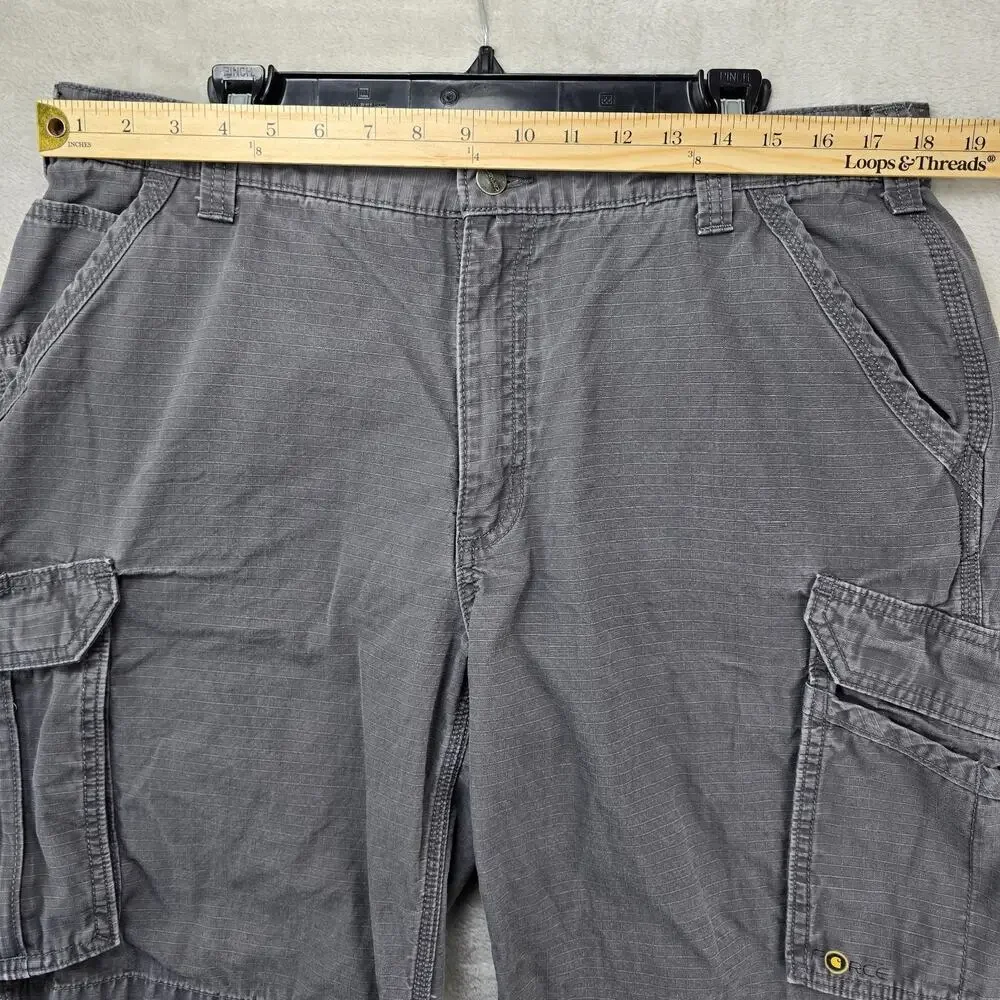 Carhartt Force Tappen Cargo Shorts Mens 38 (Fits 36x10) Gray Relaxed Fit 101168